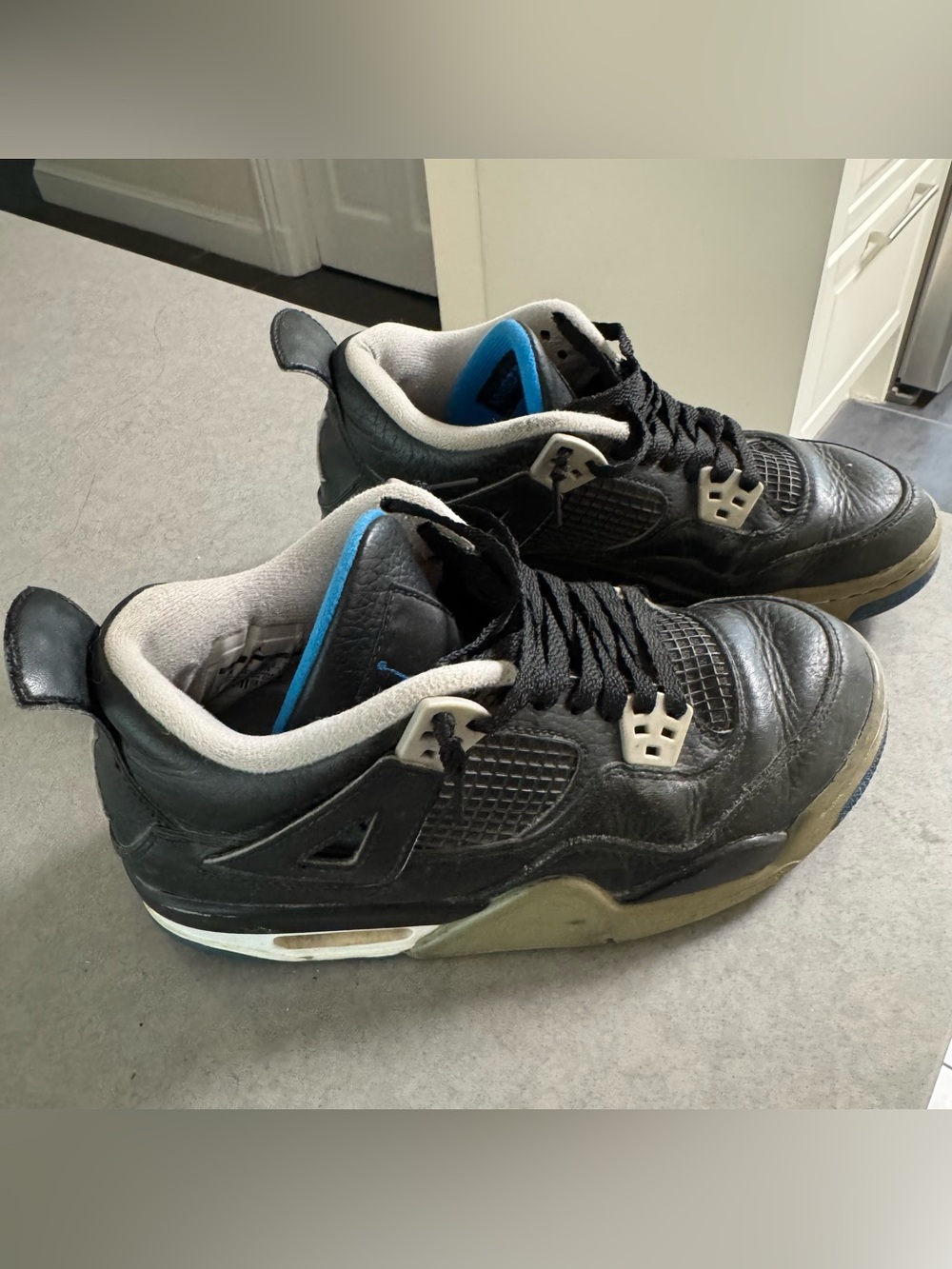Nike Air Jordan Kids Sneakers size 5Y with Gray and Blue Accents